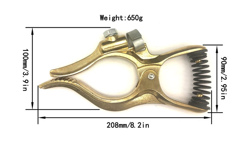 KINGQ 300-Amp T-Style Welding Ground Clamp Brass - Image 3